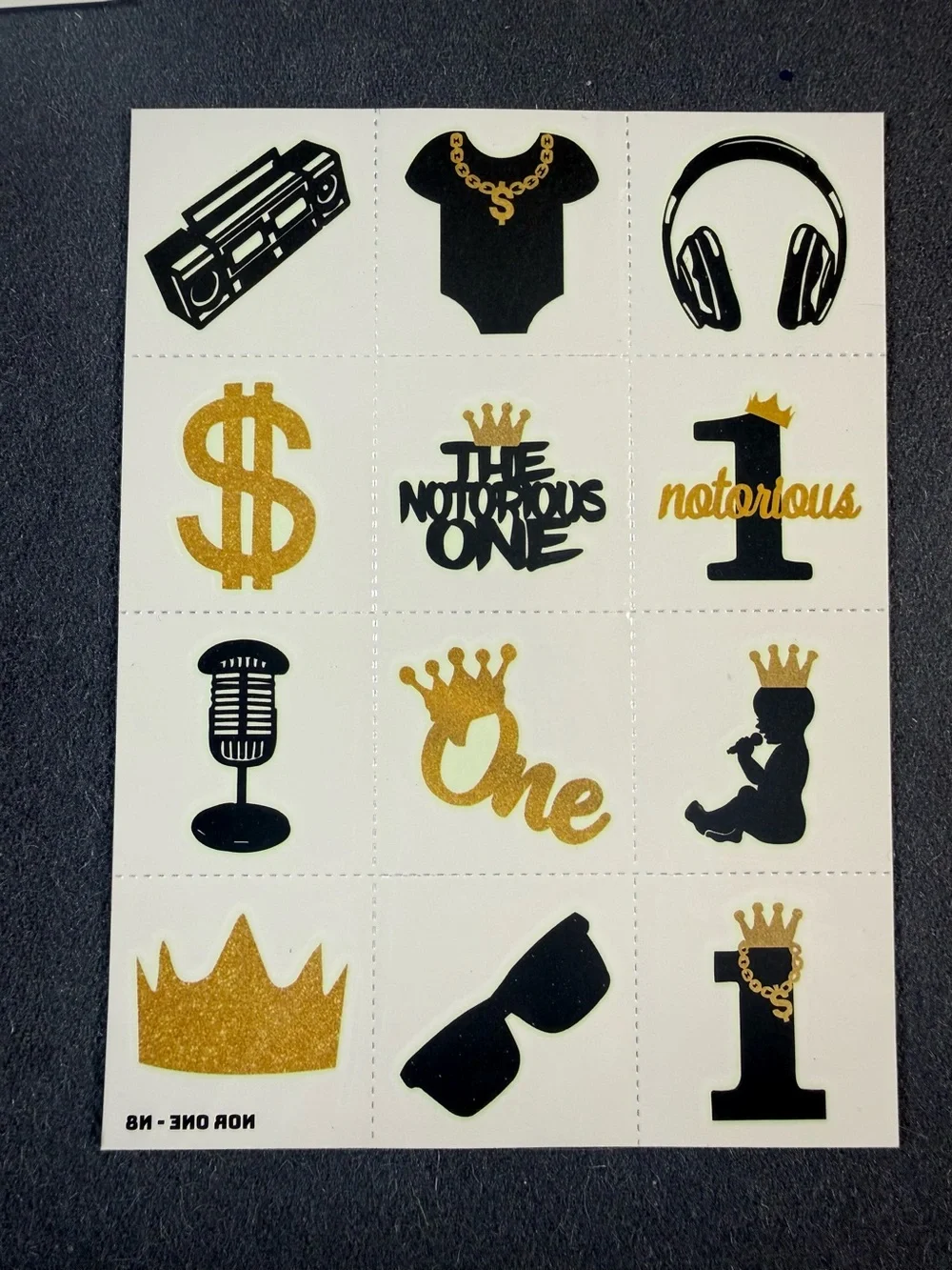Baby’s First Birthday Hip Hop Party Favor Temporary Tattoos 96 pcs